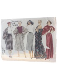 1937 VOGUE LONG FLARE SKIRT LENGTHS, SHAWL PATTERN 26.5, 25'' WAIST